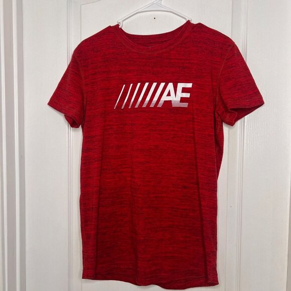 American Eagle Mens Red Heathered Graphic T-Shirt Short Sleeve Size Small NWT - Picture 1 of 7
